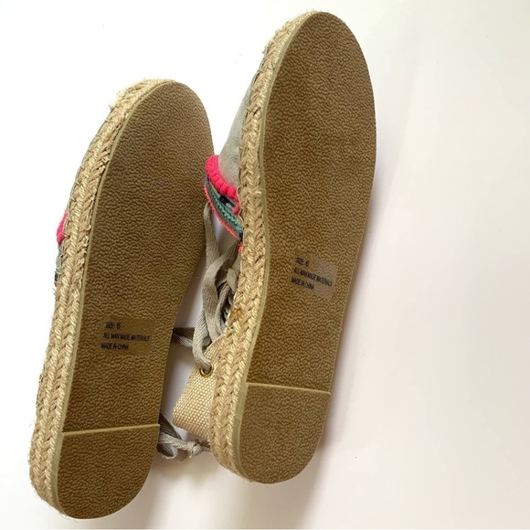 Qupid Tan and Gray Bohemian Colorful Gypsy Espadrilles - Picture 6 of 7